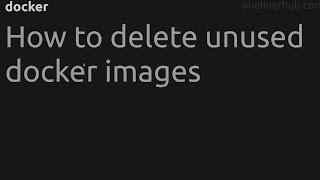 How to delete unused docker images #docker