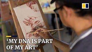 Filipino artist paints with his own blood, sweat and tears… literally