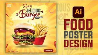Illustrator CC Tutorial | Graphic Design | Fast Food Poster Design