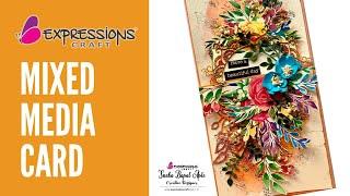 How to make easy and quick  mixed media card