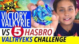 Beyblade Burst Victory Valkyrie vs 5 Hasbro Valtryek Challenge! Takara Tomy New Beyblade unboxing!