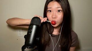 ASMR | lollipop licking , gum chewing 🫧, teeth , mouth sounds 