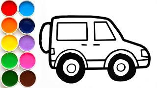 Como Dibujar y Colorear un Coche o Carro  Aprende a Dibujar Para Niños Paso a Paso | FunKeep Art