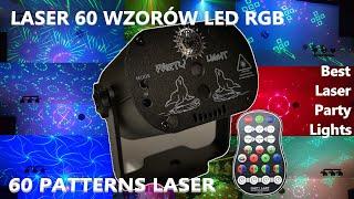 Laser 60 wzorów Led RGB z Allegro, 60 Patterns Laser Party Light. Disco Light. 4K Video 2021