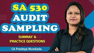 CA Inter| SA 530 I Audit Sampling| Summary & Practice Questions| CA Pradnya Mundada