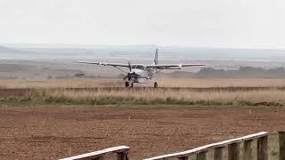 Aircraft landing at Keekorok Airstrip, Masai Mara Airport