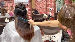 V shape hair cut by Indra Grg Hk ️