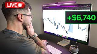 Live Trading Making $6,737 In One Trade Using ICT + Order Flow