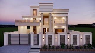 1 Kanal house design 3D design | 8 Bedroom house architectural design | House front design