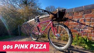 90s MTB Pizza Bike Commuter - Fluro Pink MBK Tracker Hi Tech