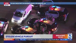 Stolen vehicle suspect arrested after pursuit in SoCal