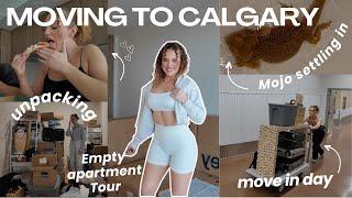 MOVE IN VLOG! Downtown Calgary | Empty Apartment Tour *Unboxing COZY sofa* unpacking/shopping