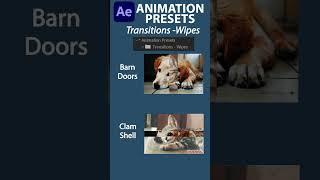 Barn Doors and Clam Shells Transition Wipes of in Adobe After Effects Animation Presets #afterefects
