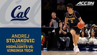 Cal's Andrej Stojakovic Highlights vs. Virginia Tech