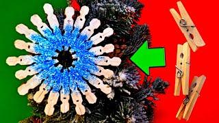 5 DIY Clothepins Christmas Stars Snowflakes Ornament ~ Christmas Decoration Ideas dollar tree diy