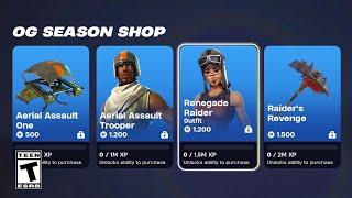 Fortnite OG Season Shop in 2024 (Renegade Raider & Aerial Assault Trooper Exclusive Styles)