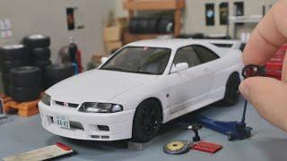 R33 Nissan Skyline GT-R V-SPEC Model Car Full Build Step By Step