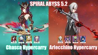 C0 Chasca Hypercarry & C0 Arlecchino Ororon Hypercarry | Spiral Abyss 5.2 | Genshin Impact