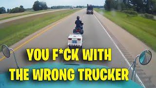 YOU F*CK WITH THE WRONG TRUCKER | Road Rage, Brake Check, Driving fails USA & Canada 2024