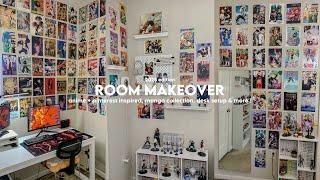 aesthetic room makeover: anime & pinterest inspired, manga collection tour, desk setup & etc