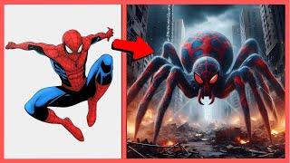 AVENGERS But SUPER SPIDERS ️ SUPERHEROES  ALL CHARACTERS (MARVEL & DC) 2024 