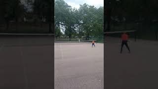 I'm playing tennis with my brother. During a couple of serves I imagined myself as Roger Federer.