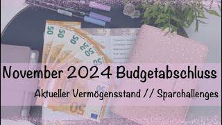 BUDGETABSCHLUSS November 50.000,-€ Sparziel - Geldsparen mit der Umschlagmethode