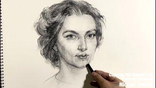 Copying Old Masters 29/Nicolai Fechin /Portrait Drawing 模写29/ポートレイト ドローイング29/ニコライ フェチン