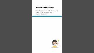 Persamaan Kuadrat #quiz #matematika #belajar #sekolah