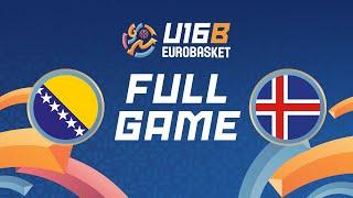 Group Phase | BIH v ISL | Full Basketball Game | FIBA U16 Women's EuroBasket 2024 Division B