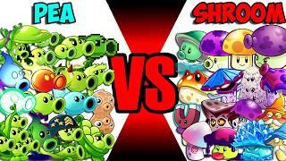 All PEA vs MUSHROOM Plants Battlez - Who Will Win? - PvZ 2 Team Plant vs Team Plant