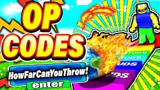 ALL NEW *SECRET CODES* IN ROBLOX HOW FAR CAN YOU THROW (new codes in roblox How Far Can You Throw?)