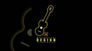 Easily Make Music Guitar in illustrator #shorts