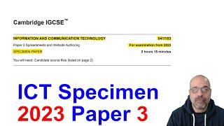 2023 SPECIMEN Paper 3, Cambridge 0417 ICT [IGCSE]