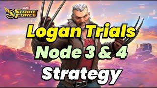 Logan Trials: Node 3 & 4 STRATEGY! Cosmic Bio & Hero Skill INSANELY HARD | MARVEL Strike Force