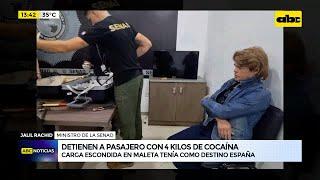 Detienen a pasajero con 4 kilos de cocaína con destino a España