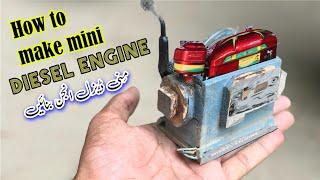 How to make mini Diesel engine  mini diesel kese bnayn