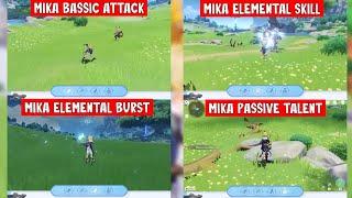 Mika Basic Attack, Elemental Skill, Elemental Burst & Passive Talent [Genshin Impact]