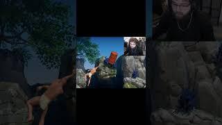 jev rage playing a  difficult game about climbing