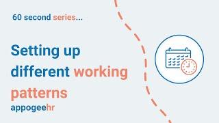 60 second series: setting up different working patterns