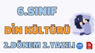 6.Sınıf Din Kültürü 2.Dönem 2.Yazılı Soruları ve Çözümü Yeni