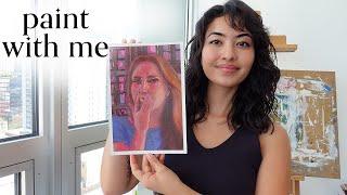 paint a commission portrait with me ️‍ thoughts on creativity and new mediums // art vlog