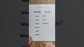 Learn Italian  - Question Words 
