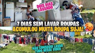 7 DIAS SEM LAVAR ROUPAS/MUITA ROUPA SUJA//DOIS DIAS PRA LAVAR E NÃO CONSEGUI LAVAR TUDO NESSE VIDEO