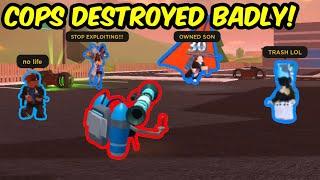 TRYHARD COPS GETS DESTROYED BADLY! | Roblox Jailbreak