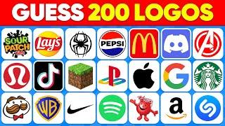 Guess the Logo in 3 Seconds | 200 Famous Logos | Logo Quiz 2024