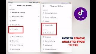 How to Remove Analytics From Tik Tok