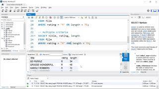 Introduction to Queries with MySQL Workbench  & Sakila Sample Database