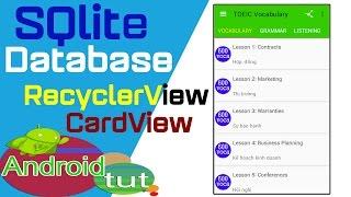 Android SQlite Database using RecyclerView to load database android|android tut