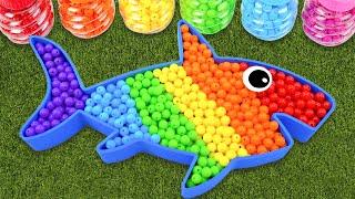 Satisfying Video l How to make Mixing Beads WITH Rainbow Baby Shark Bathtub Cutting ASMR